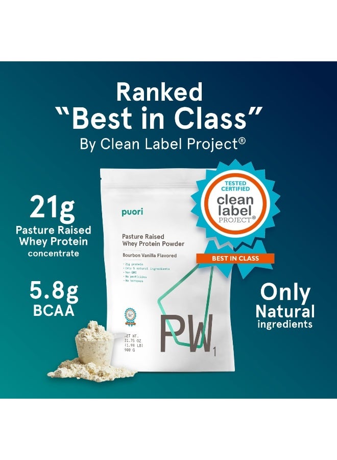 Puori - Pw1 Pure Grass-Fed Whey Protein Powder Vanilla 31.75 Oz. - Image 2