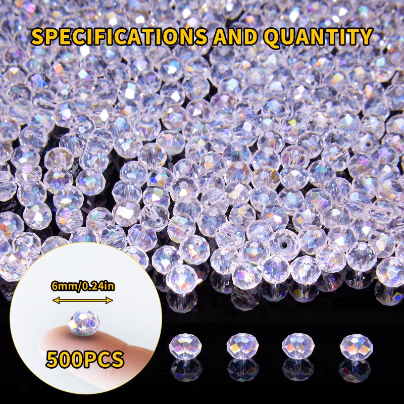 Laopottbeads 800Pcs 4/6/8/10mm Crystal Glass Beads for Jewelry Making Beads for Bracelets Necklace Pendants Making Supplies(Light Purple) - Image 2