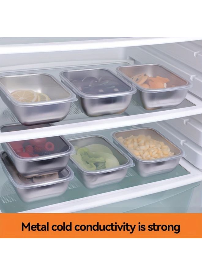 4 Piece Stainless Steel Food Storage Containers Leakproof Microwave Safe Reusable - Image 2