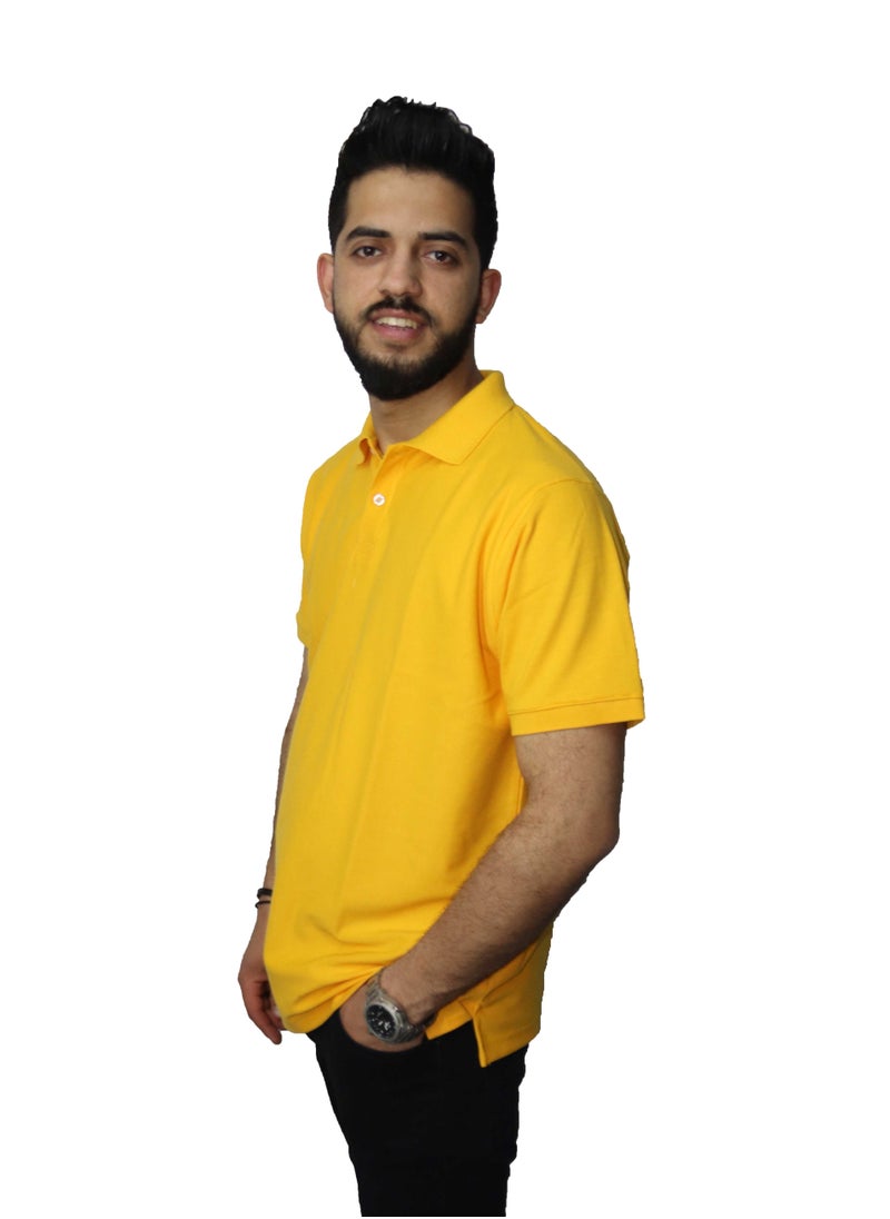 Casual Polo T-Shirt Cotton - Yellow - pzsku/Z3DDE22F54F3001E0BA10Z/45/_/1673542381/f91efe66-ee98-46ad-9004-0ca252481541