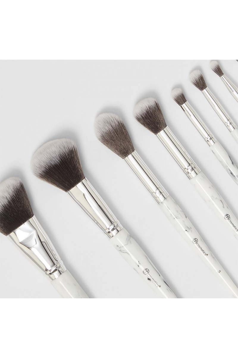 بي إتش كوزماتيكس مجموعة فرش مكياج وايت ماربل من بي اتش - 9 فرش - Image 3