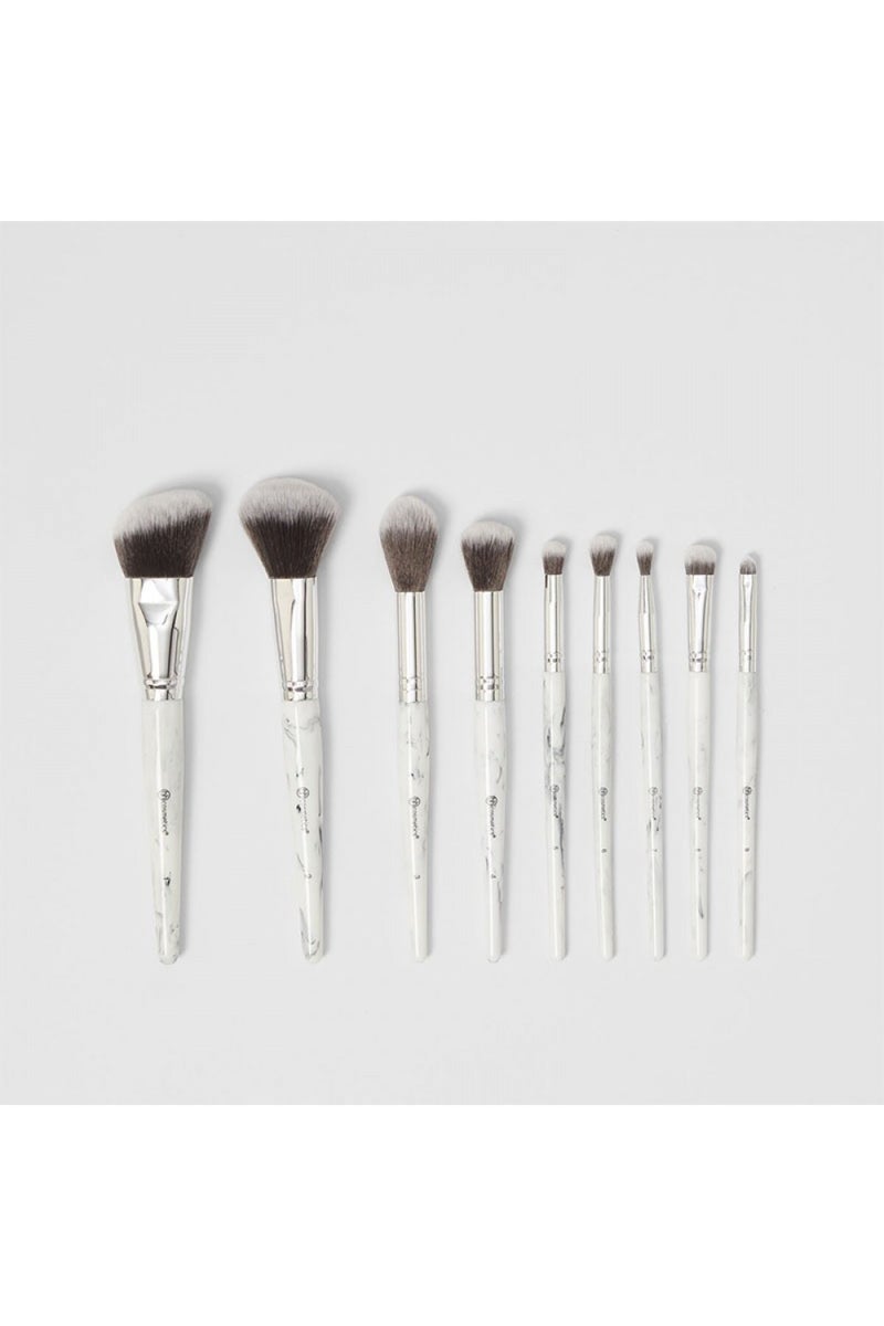 بي إتش كوزماتيكس مجموعة فرش مكياج وايت ماربل من بي اتش - 9 فرش - Image 2