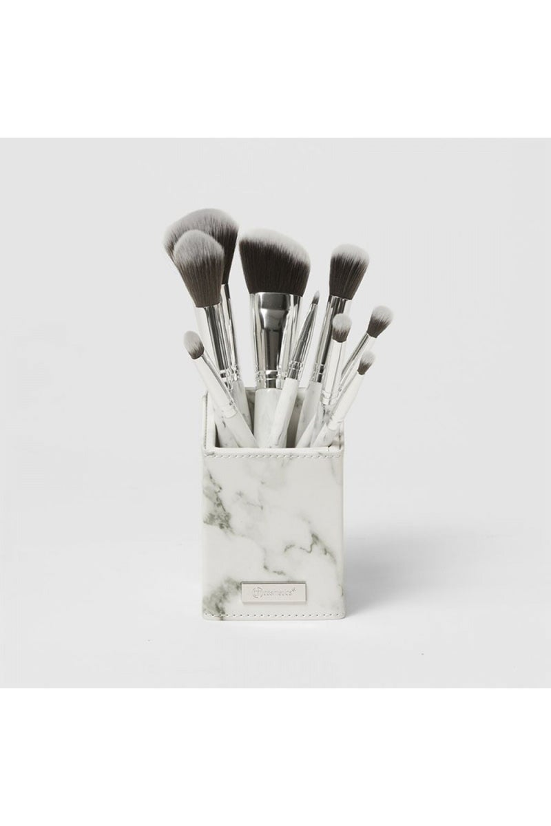 بي إتش كوزماتيكس مجموعة فرش مكياج وايت ماربل من بي اتش - 9 فرش - Image 1