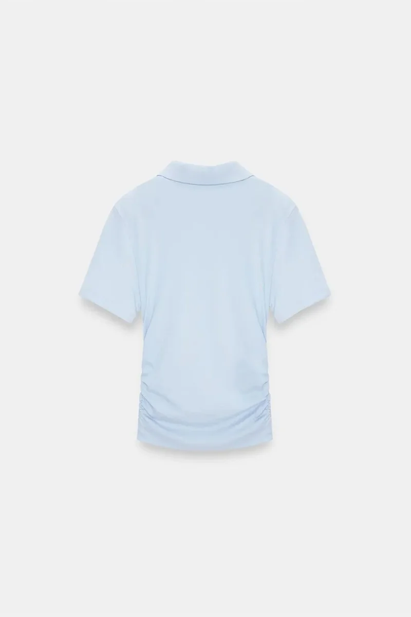 Dilvin Baby Blue DILVIN Women’s Crop Slim Fit Polo T-Shirt for Women | Best Price UAE