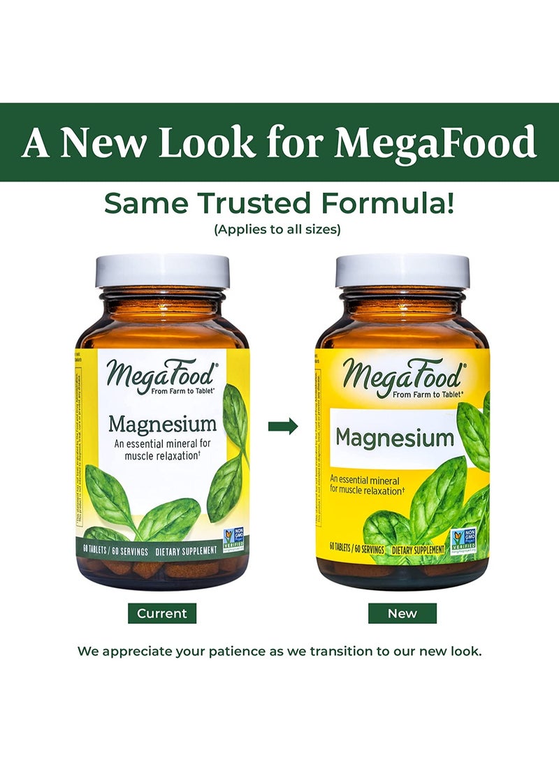 MegaFood Magnesium - Supports nervous system & muscle function - Gentle on stomach - Dietary supplement - 60 tablets | 60 servings - Image 3