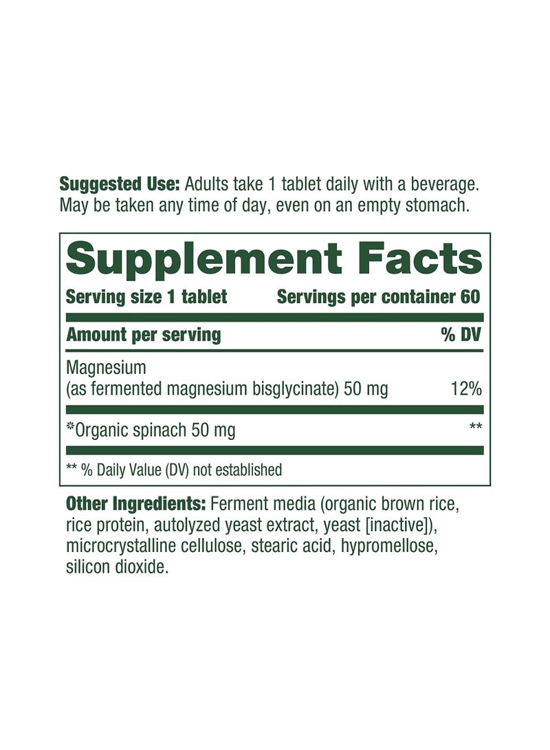 MegaFood Magnesium - Supports nervous system & muscle function - Gentle on stomach - Dietary supplement - 60 tablets | 60 servings - Image 2