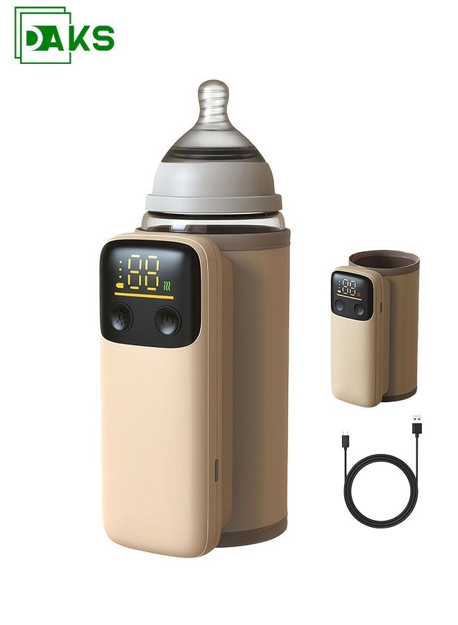 داكس مسرّع تسخين زجاجات الأطفال المحمول – شحن سريع USB-C 18 W، بطارية 6000 mAh، 6 درجات حرارة، شاشة LED رقمية، إيقاف تلقائي، ضوء ليلي – محكم ضد التسرب ومثالي للسفر - Image 1