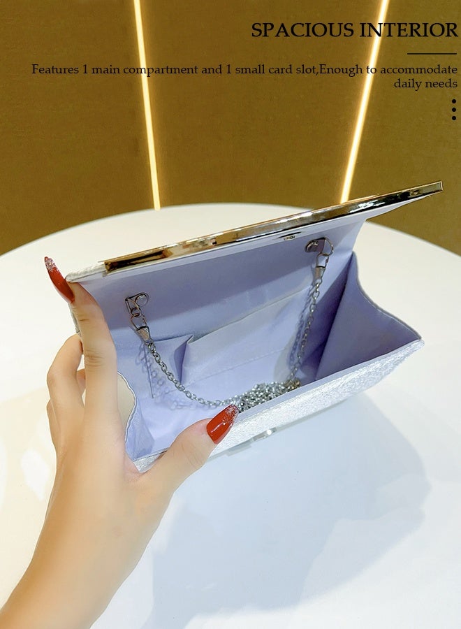 DUNISO Womens Clutch Bag, Sparkly Evening Clutch Purse, Champagne Shoulder Bag with Removable Chain, Crossbody Envelope Bag for Formal Dress Bride Wedding Prom Party - Image 4