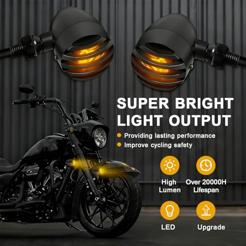 X XINDELL إشارات دوران دراجة نارية LED من XINDELL - عبوة 2 عالمية لمؤشرات الرصاص لدراجات هارلي ديفيدسون، ياماها R3، هوندا شادو، والدراجات السياحية، مجموعة أضواء إشارة خلفية 3 أسلاك للدراجات النارية، بوبيرز، دراجات - Image 5