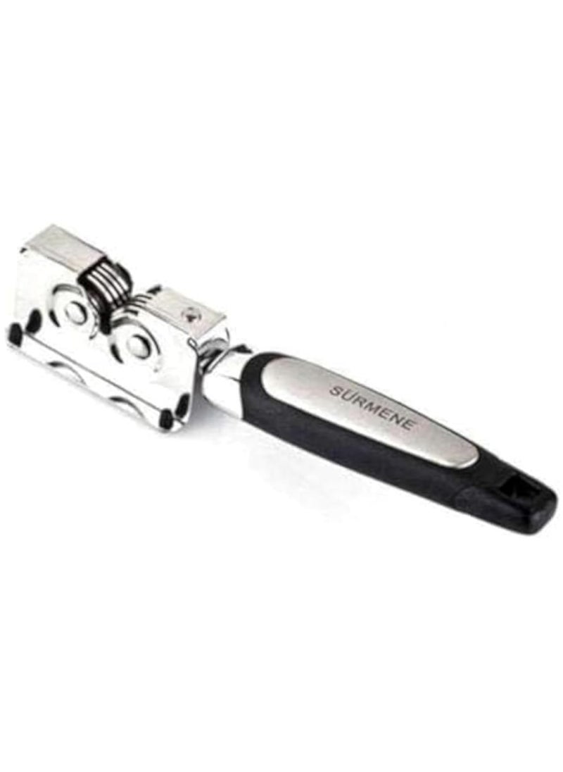 Generic Stainless Steel Manual Knife Sharpener - Sharp sharpening tool with comfortable plastic handle, easy to use and suitable for all types of knives  - Image 1