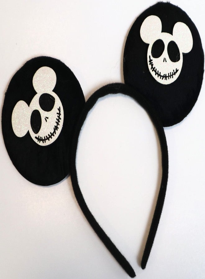 CLGIFT Halloween Minnie Ears, Orange Minnie Ears, Black Mickey Ears Headband, Halloween Costume (Jack)