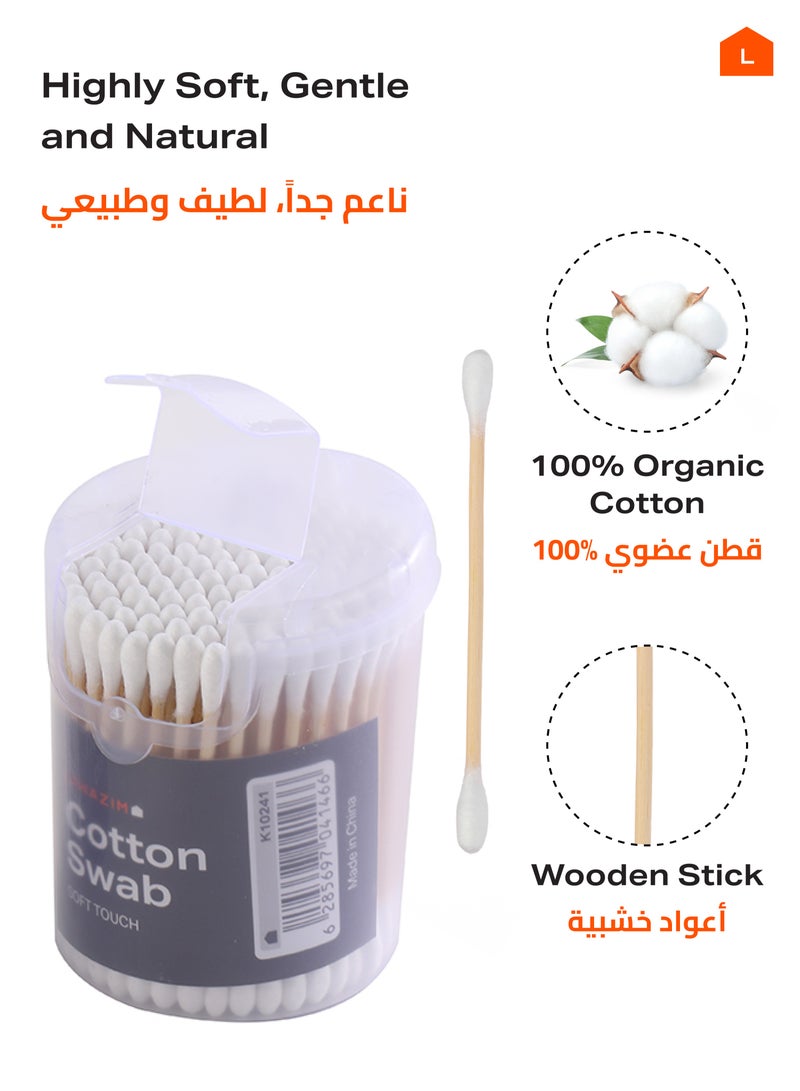 LAWAZIM Cotton Swab Set 3 Piece | Natural Organic Cotton Buds For Ear - Ear Sticks with A Storage Box Included - Strong 100% Pure Cotton Stick for Makeup, Daily Cleaning, Pet  - Image 4
