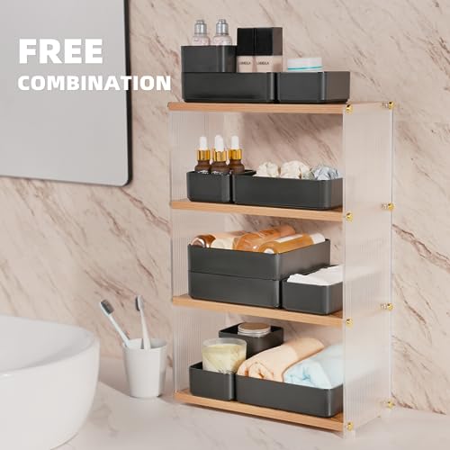 CHANCETSUI 11-Piece Stackable Drawer Organizer Set, Multi-size Desk Drawer Organizer Trays Vanity Storage Bins for Storing Makeup, Stationery, Utensils in Bathroom Dresser, Office and Kitchen - Image 4