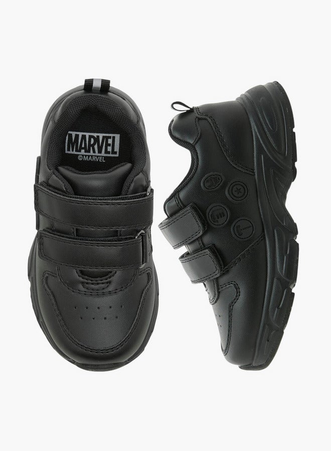 MARVEL Boys Textured School Shoes with Hook and Loop Closure - Image 3