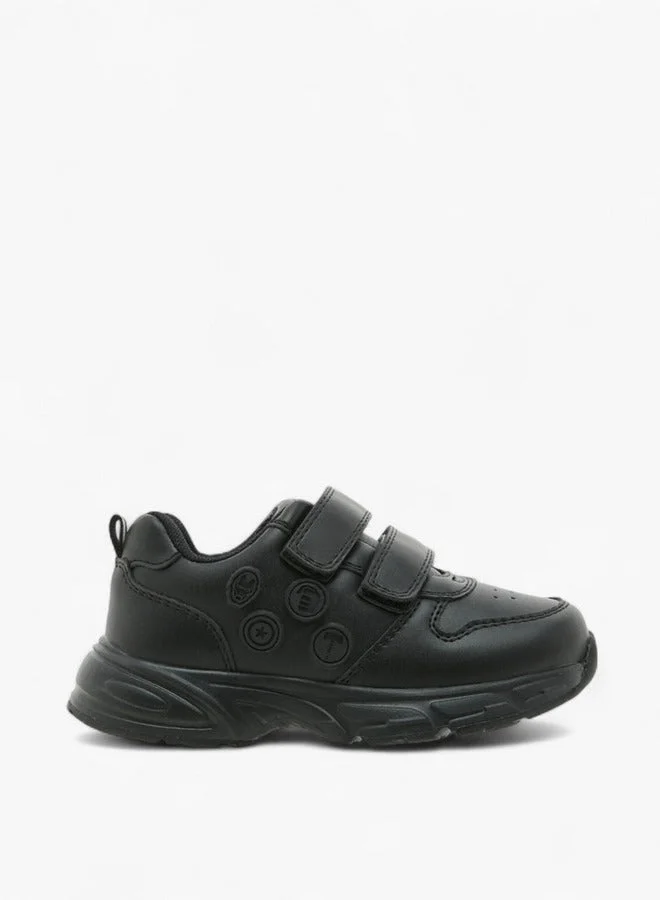 MARVEL Boys Textured School Shoes with Hook and Loop Closure