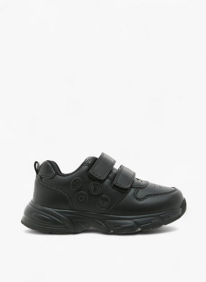 MARVEL Boys Textured School Shoes with Hook and Loop Closure - Image 1