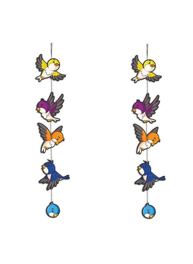 Artvibes Colorful Sparrows Wall And Door Hanging Ornaments for Home | Office | Living Room | Gift | Decorative Items For Home Wall | Front Door Hanging | Entry Wall Decoration (WH_5211N), Set of 2 - Image 1