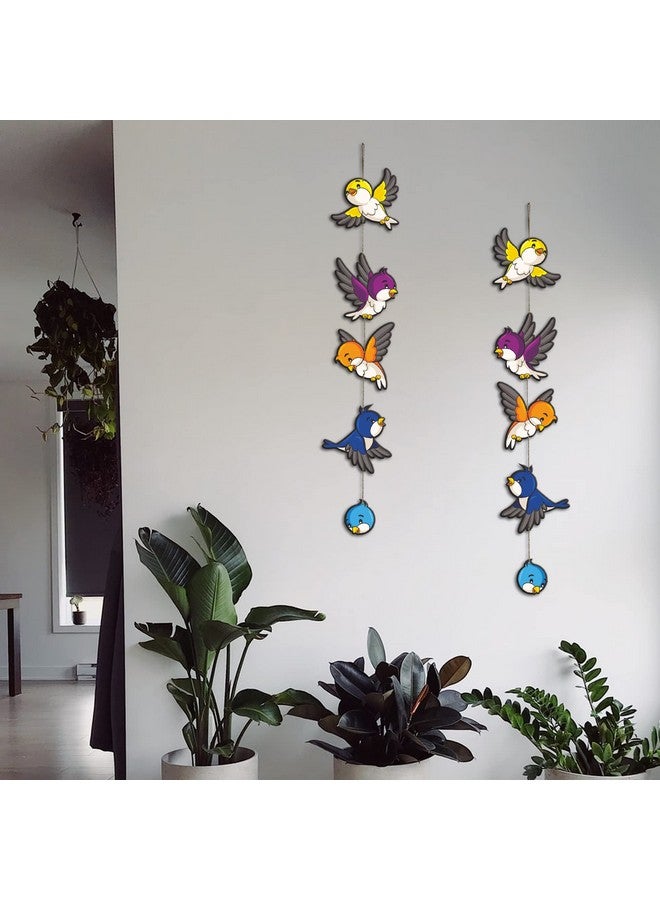Artvibes Colorful Sparrows Wall And Door Hanging Ornaments for Home | Office | Living Room | Gift | Decorative Items For Home Wall | Front Door Hanging | Entry Wall Decoration (WH_5211N), Set of 2 - Image 3