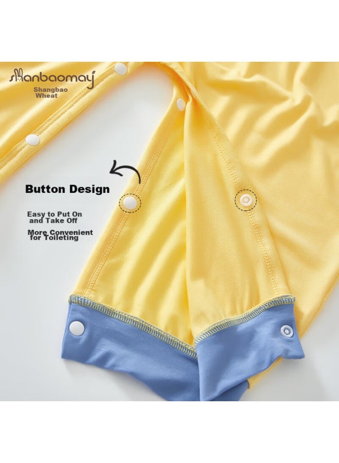 SHANBAOMAY Shangbaomaichunxia Children's Long-sleeve Pajamas, Lenzing Modal Thin Fabric, Boys And Girls Loungewear, Jelly Blue, Size 150 - Image 5