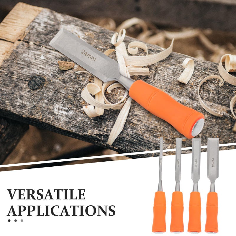 4Pcs Wood Carving Chisel Set 6mm 12mm 18mm 24mm Multi Function For DIY Woodworking - Image 4