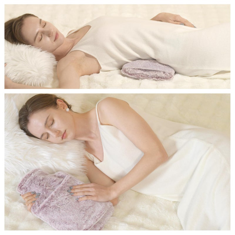 samply Hot Water Bottle with Cover - 2L Hot Water Bag with Hand Pocket, for Hand Feet Warmer, Pink - Image 5
