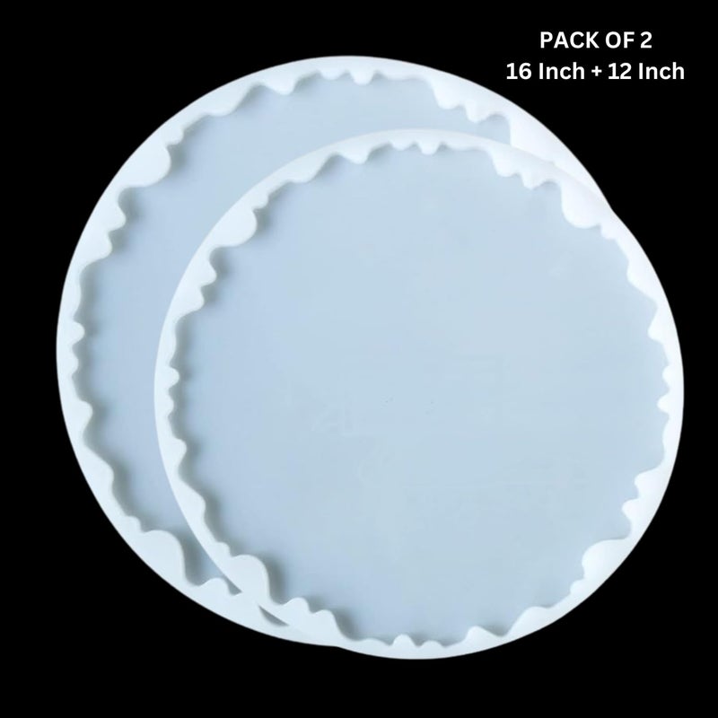 Snoogg 2 Pack 16 and 12 -Inch geode Agate Heavy Duty Silicone Mold for epoxy Resin Casting Design for Crafting and Resin Art Picture Decorations with Ease and Precision. - Image 2
