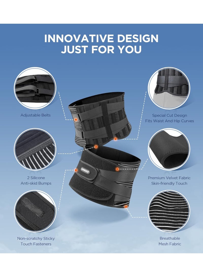 general Back Brace for Lower Back Pain Relief with 3D Lumbar Pad 6X Back Support Belt With Alternative Strips Soft Breathable Mesh Fabric Lumbar Support - Image 5