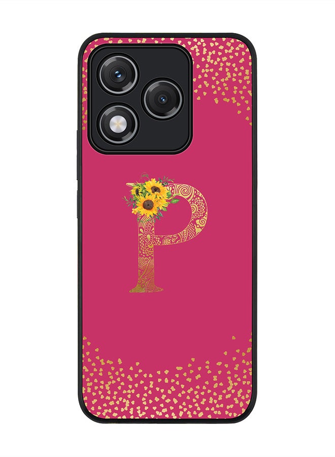 Stylizedd For Honor 400 Lite Case,Slim fit Camera Protection, Shockproof Thin Phone cover  - Custom Floral Monogram - P ( Deep Pink )