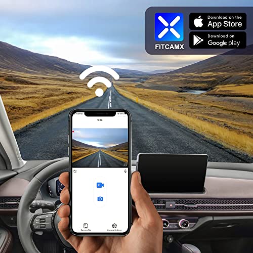 FITCAMX كاميرا داش فيت كام إكس 4K مناسبة لهوندا HR-V 2023 2024 2025 سبورت LX EX-L (الجيل 3)، مظهر مصنع أصلي، فيديو UHD 2160P، واي فاي مدمج وتطبيق، تسجيل متكرر، حساس G، سهل التركيب، بطاقة 64 جيجابايت - Image 4