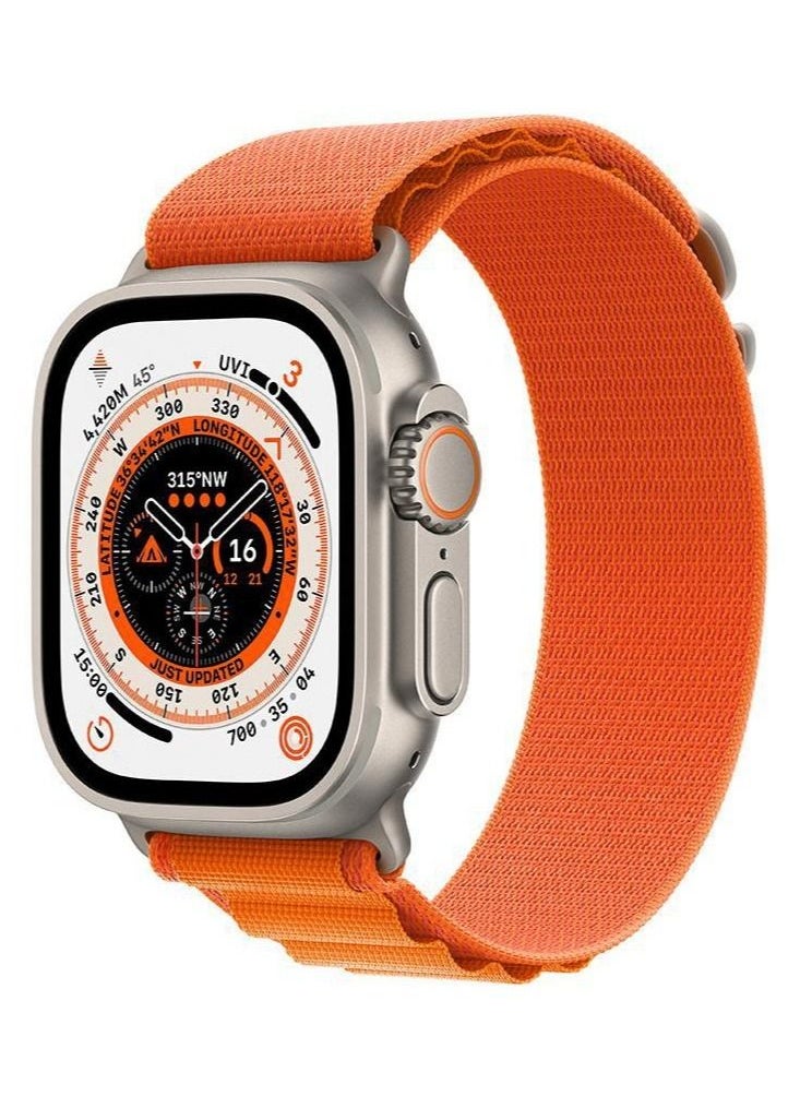 Bastec The New BC ULTRA Smart Watch The Eighth Series With A Full Screen Works With The Android And IOS System Supports GPS And NFC With An Additional Bracelet Size 49 mm / 2.1 Inch - White/ Orange  Color  - Image 4