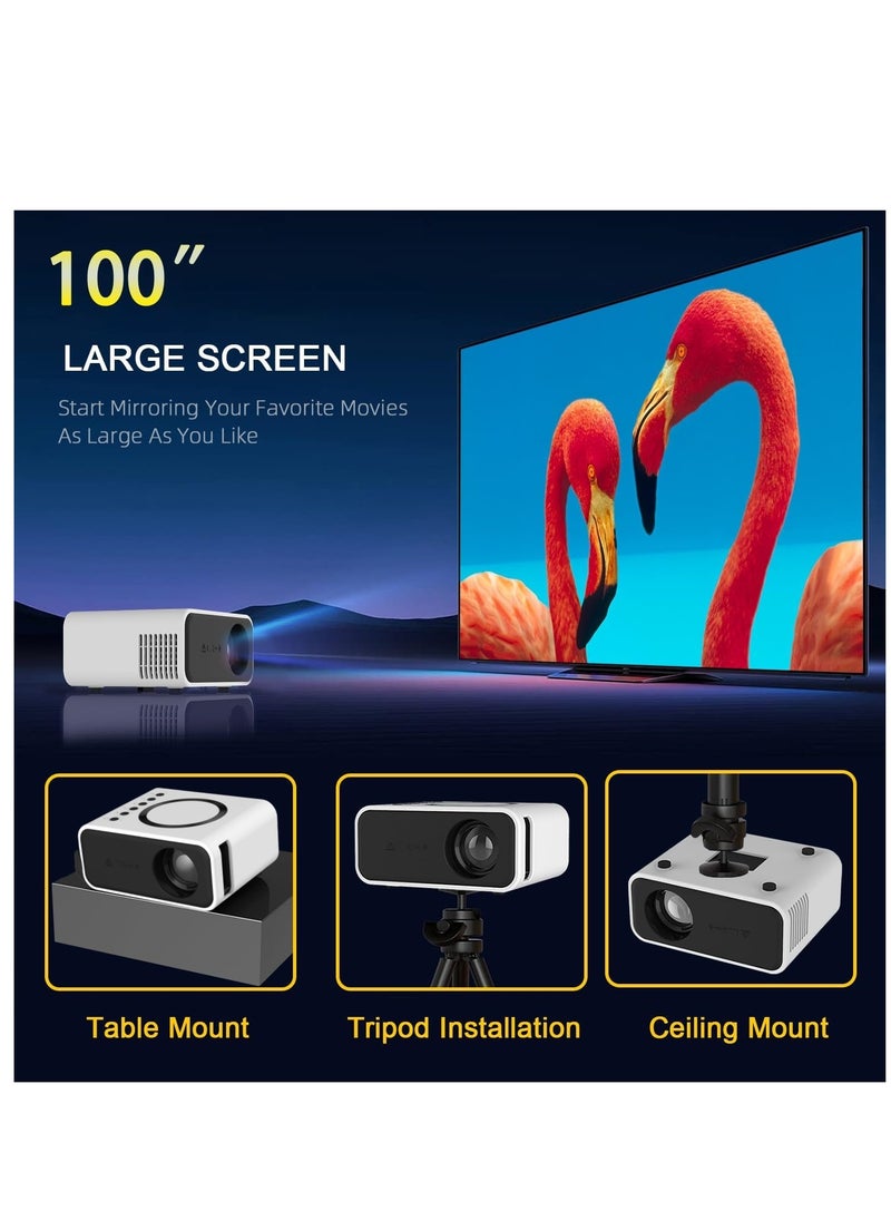 XICEN - Portable Mini Projector with WIFI, Remote Controller and Built-in Speaker, HD Outdoor Projector Compatible with Phone/iOS/Android/Tablet/Laptop/TV Stick/HDMI - Image 1