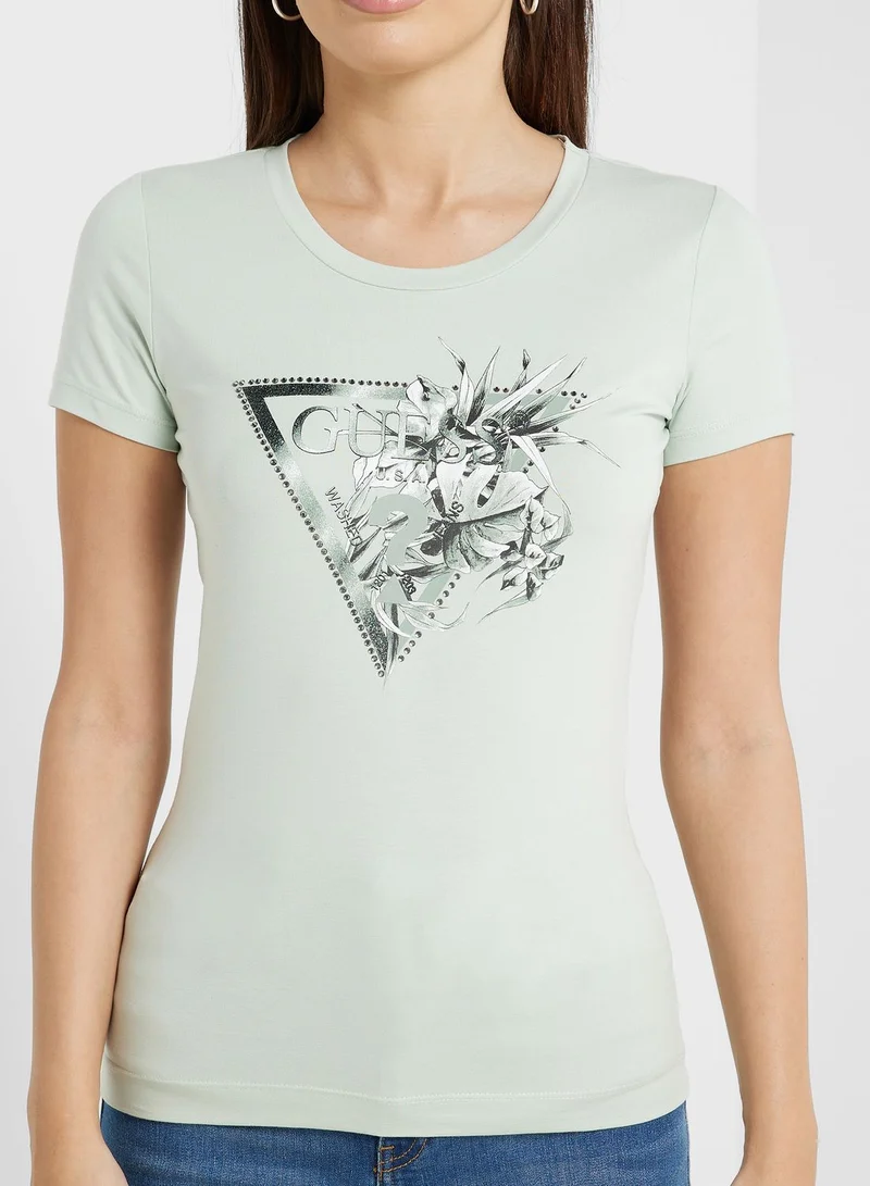 GUESS Graphic Crew Neck T-Shirt
