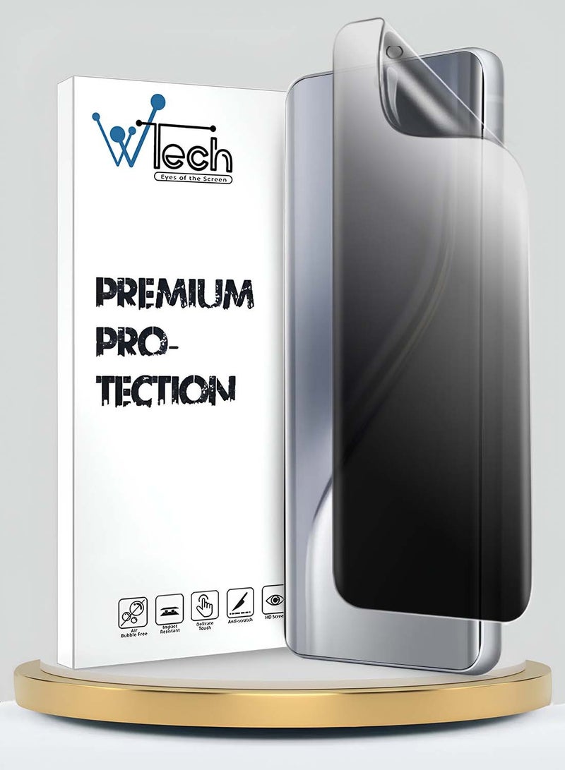 Wtech Tecno Camon 40 Pro 5G 2025 Premium Hydrogel Anti Spy / Anti Privacy Film Thin and Flexible Screen Protector (MSHFMP) - Clear - Image 1