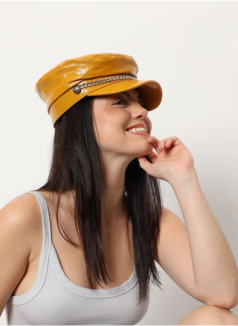 Haute Sauce Solid Yellow Beret Cap