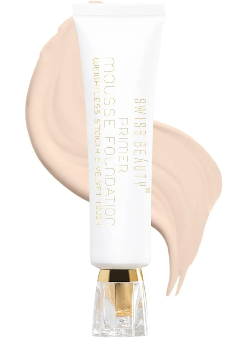Swiss Beauty SWISS BEAUTY Primer Foundation Weightless Smooth & Velvet Touch, Face MakeUp, White Ivory, 30ml