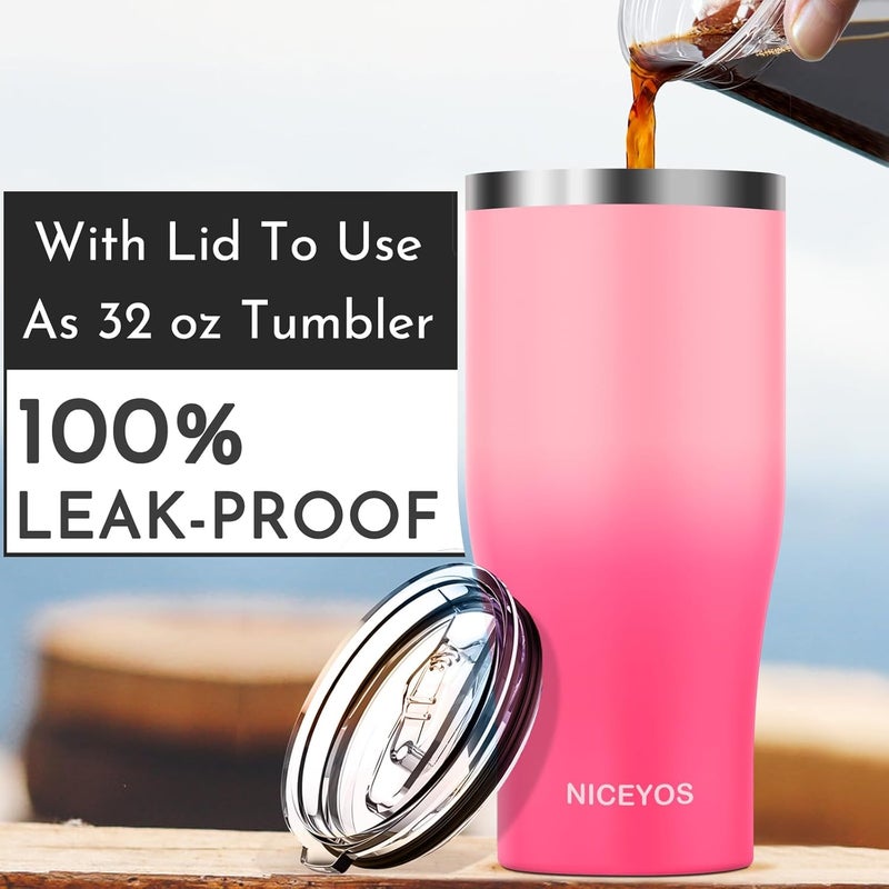 Niceyos Universal Iced Coffee Sleeve - Upgraded Double Wall Reusable Stainless Steel Holder Sleeves Insulator for Cold Drinks Fits Starbucks Dunkin Donuts McDonalds Small Medium Large Cup (Sakura) - Image 3