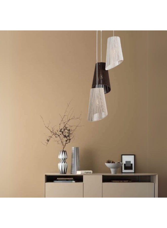 tbshomelamp Macrame-Boho Fabric Celling Lighting Beige/ Brown 75x35 cm  - Image 3