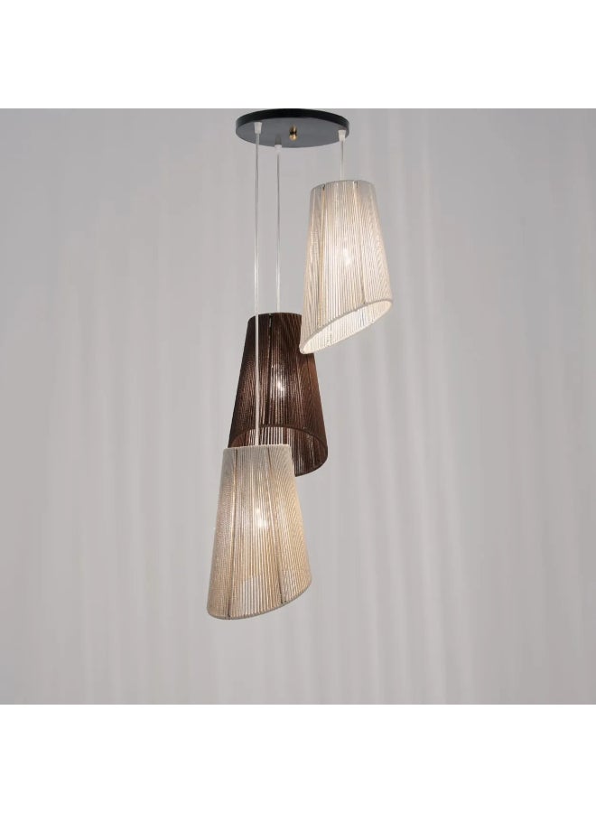 tbshomelamp Macrame-Boho Fabric Celling Lighting Beige/ Brown 75x35 cm  - Image 1