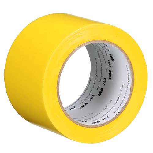 3M Vinyl Tape 764, General Purpose, 3 in x 36 yd, Yellow, 1 Roll, Light Traffic Floor Marking Tape, Social Distancing, Color Coding, Safety, Bundling - Image 1