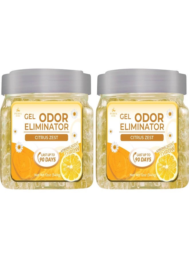 Perfa Pack of 2 Scented Gel Air Freshener | Citrus Scented Gel For Closet, Office, Car & Small Spaces | Room Deodorizer, Helps with Odor | Air Freshener Home Long Lasting | Bathroom Freshener | By Perfa - Image 1