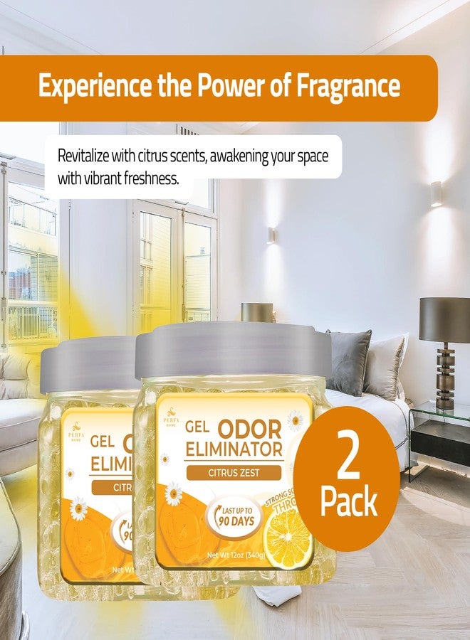 Perfa Pack of 2 Scented Gel Air Freshener | Citrus Scented Gel For Closet, Office, Car & Small Spaces | Room Deodorizer, Helps with Odor | Air Freshener Home Long Lasting | Bathroom Freshener | By Perfa - Image 3