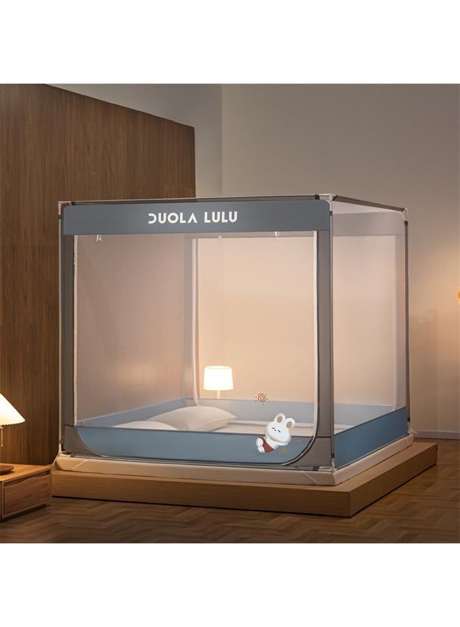 Bluejw Class A Maternal And Infant Grade Baby Anti-fall Mosquito Net Children's Household Dust-proof Thickened Full Bottom Stainless Steel Zipper Cartoon New - Image 1