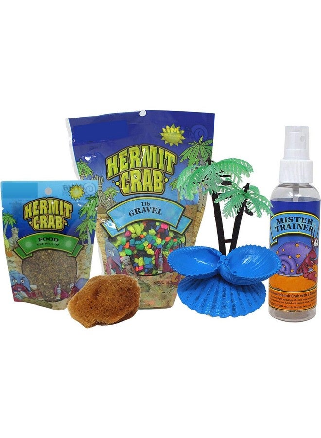 Needzo DIY Terrarium Kit, Medium Hermit Crab Starter Pack with Wire Cage, Palm Tree Water Holder, Sponge, Bag of Food, Gravel, and Misting Water Bottle, All in One Pet Supplies, 7 Inches - Image 3