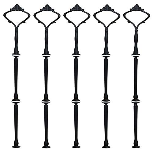 Happy Will 3 Tier Cake Stand Fitttings Kits Fruit Cake Plate Handle Fitting Cupcake Hardware Rod Stand Holder Black Crown 5 Sets（Plate not Included） - Image 2