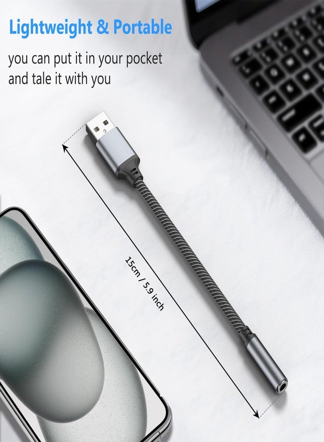 Vanjua 3 Pack USB to 3.5mm Audio Jack Adapter, USB A to 3.5mm TRRS 4-Pole Female External Sound Card Converter for Headphones/Laptop/Mac/Desktops/Linux/PS4/PS5/PC and More Devices (Black) - Image 4