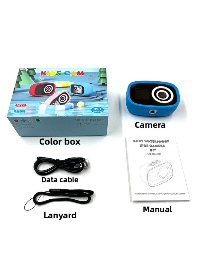 Cross Border Kids Camera HD Double Camera Action Camera Student Gift Waterproof Kids Camera Factory-Color:Hd Waterproof Camera Sky Blue  - Image 1