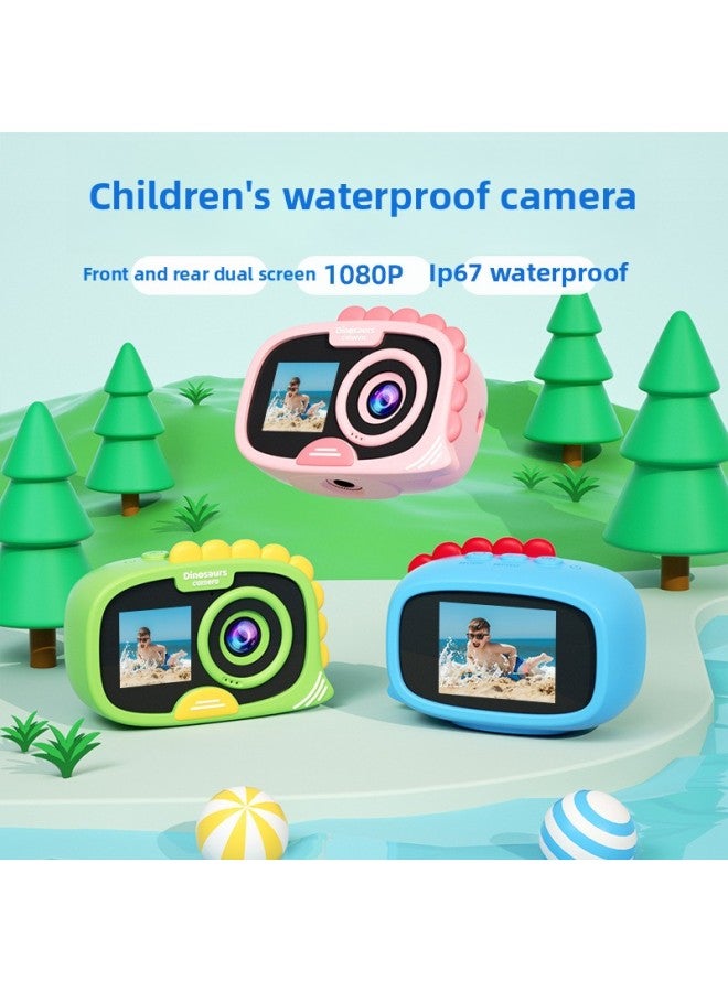 Cross Border Kids Camera HD Double Camera Action Camera Student Gift Waterproof Kids Camera Factory-Color:Hd Waterproof Camera Sky Blue  - Image 3