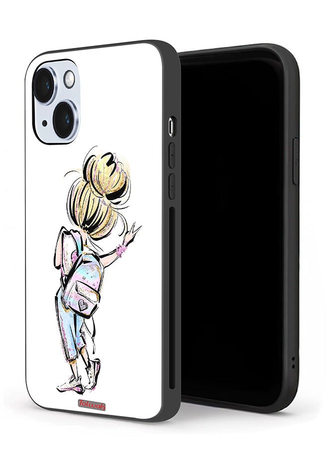 Tolwak Apple iPhone 14 Plus Protective Case Back To School Girl Art - Image 1