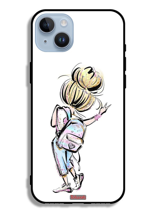 Tolwak Apple iPhone 14 Plus Protective Case Back To School Girl Art - Image 2