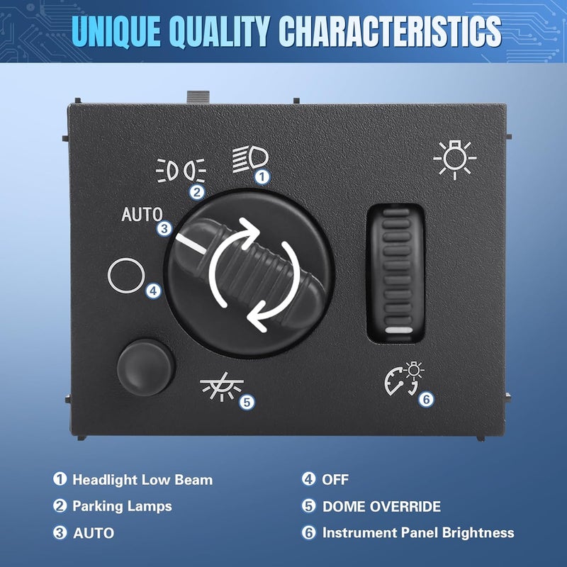 LCWRGS Headlight and Fog Light Switch for Chevy and GMC Vehicles - Image 3
